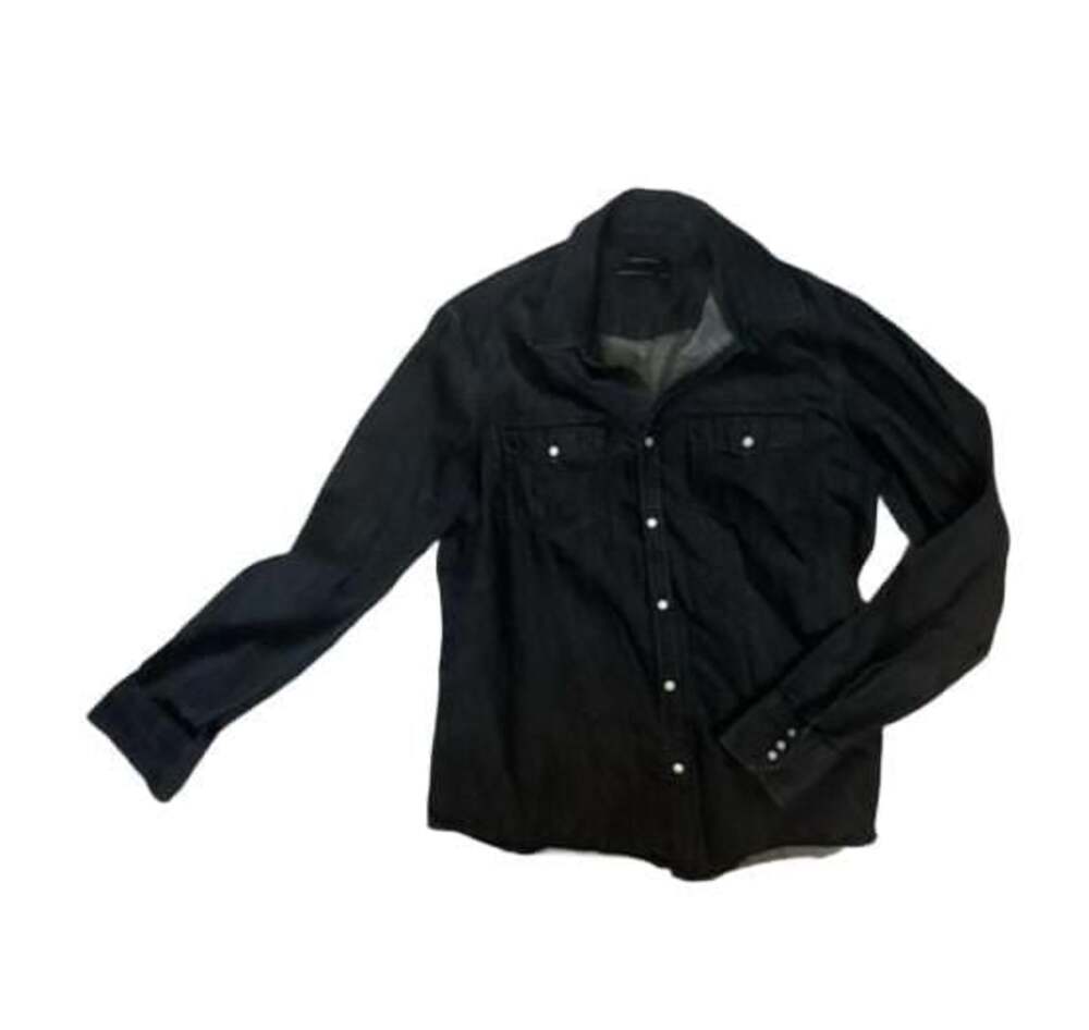 Club Monaco Dark Blue Denim Button-Down Western Shirt Size L/G